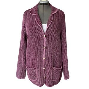 Vintage Michael Leu waffle weave button front jacket  cardigan M